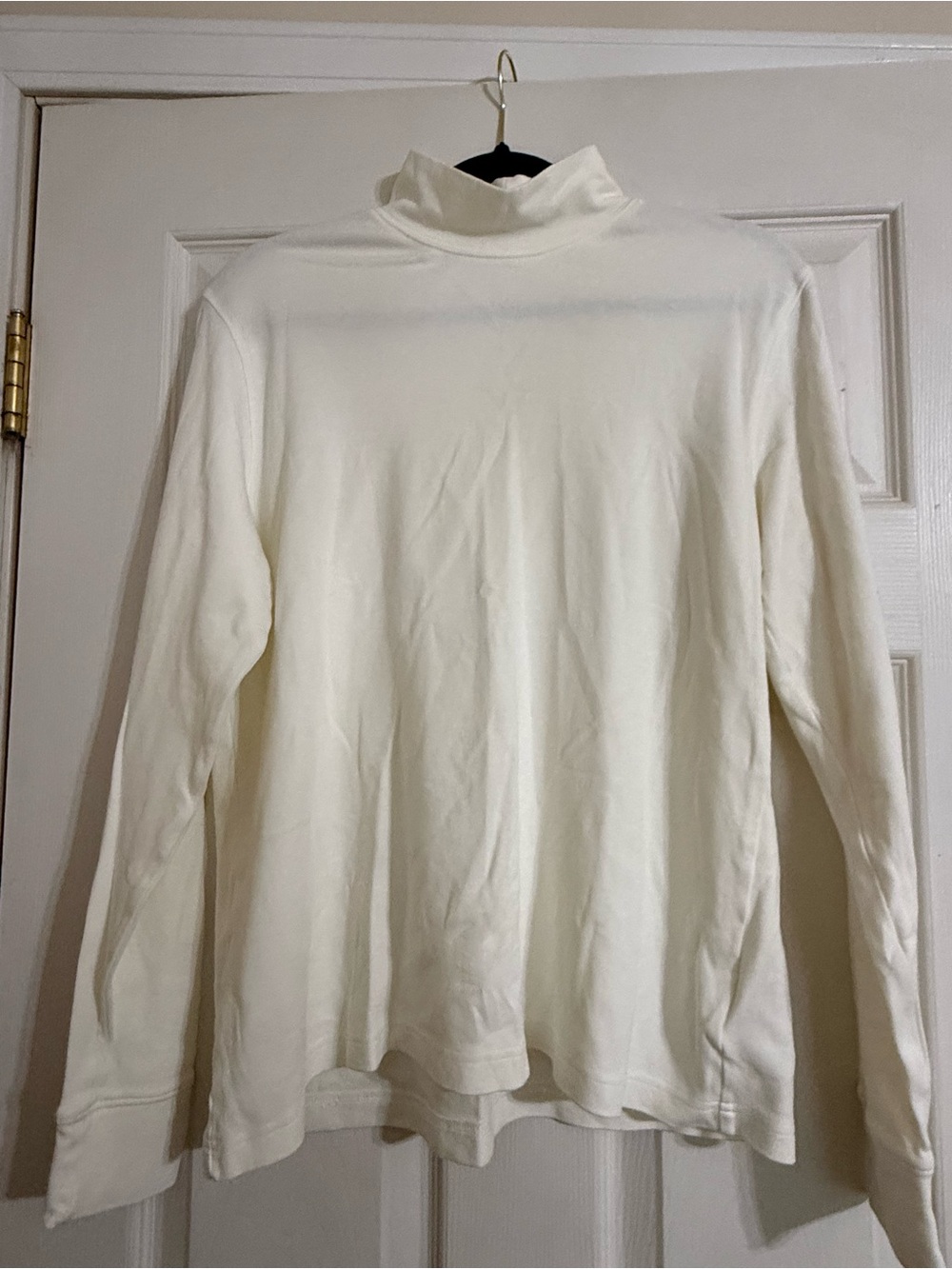 Lands' End Cream Long-Sleeve Turtleneck Tee